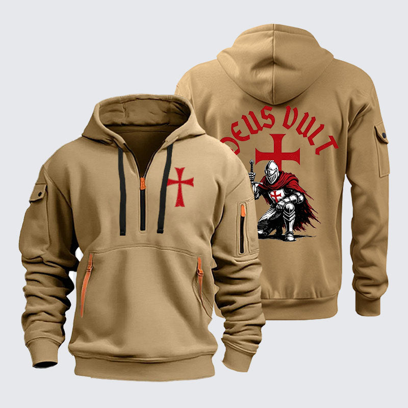 Zipper Hoodies - Templar Knight Crusader Deus Vult