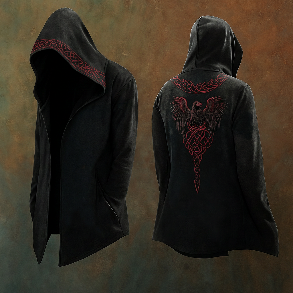 Viking Blood Raven Digital 3D Printed Unisex Casual Hooded Jacket