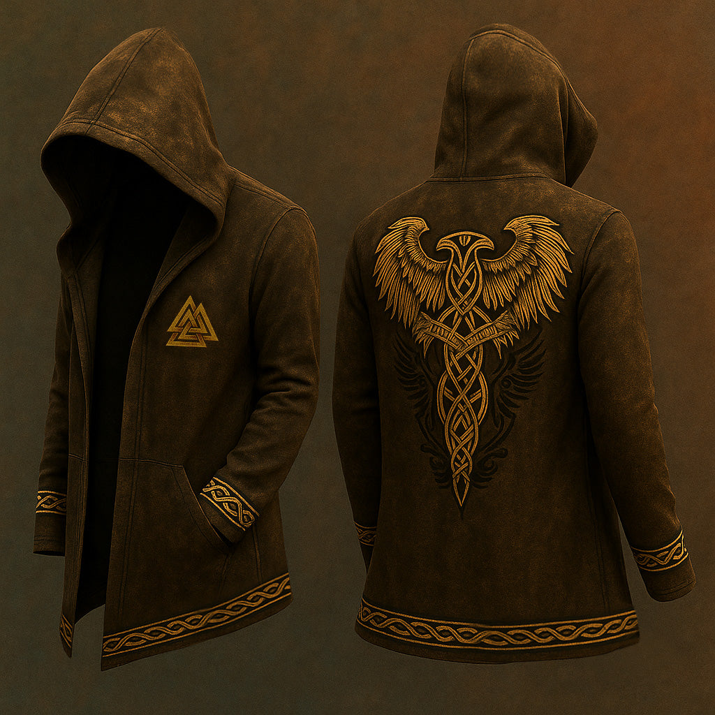 Men's Viking Nordic Eagle Vintage Hooded Jacket