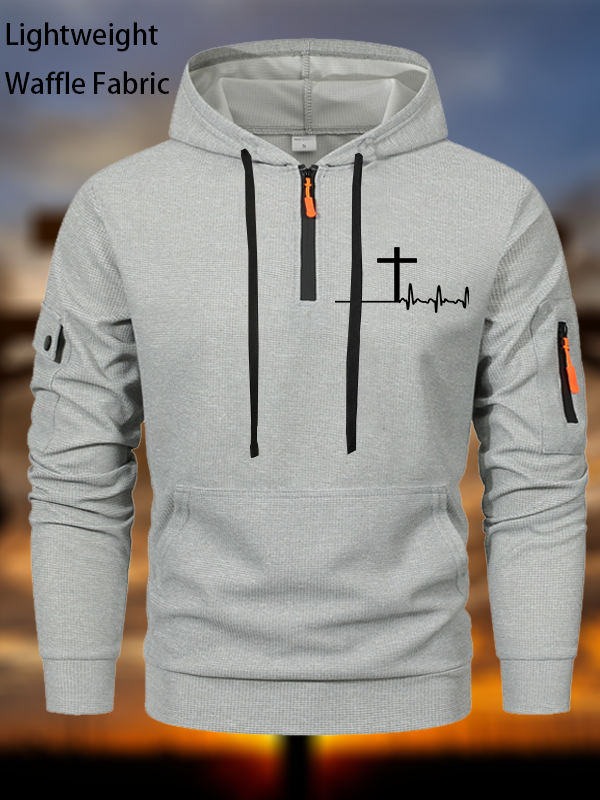 ECG Cross Zipper Hoodies