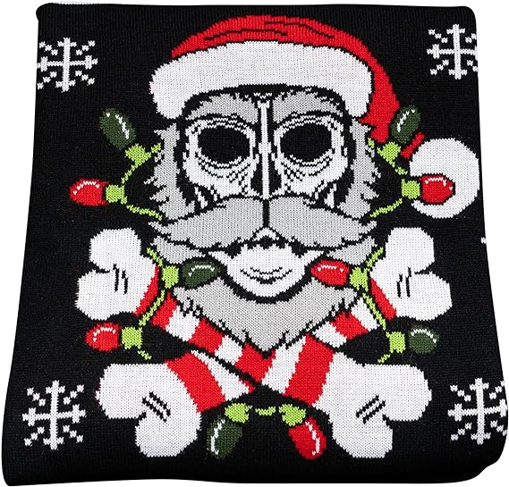 Unisex Skull Print Crew Neck Ugly Christmas Sweatshirt