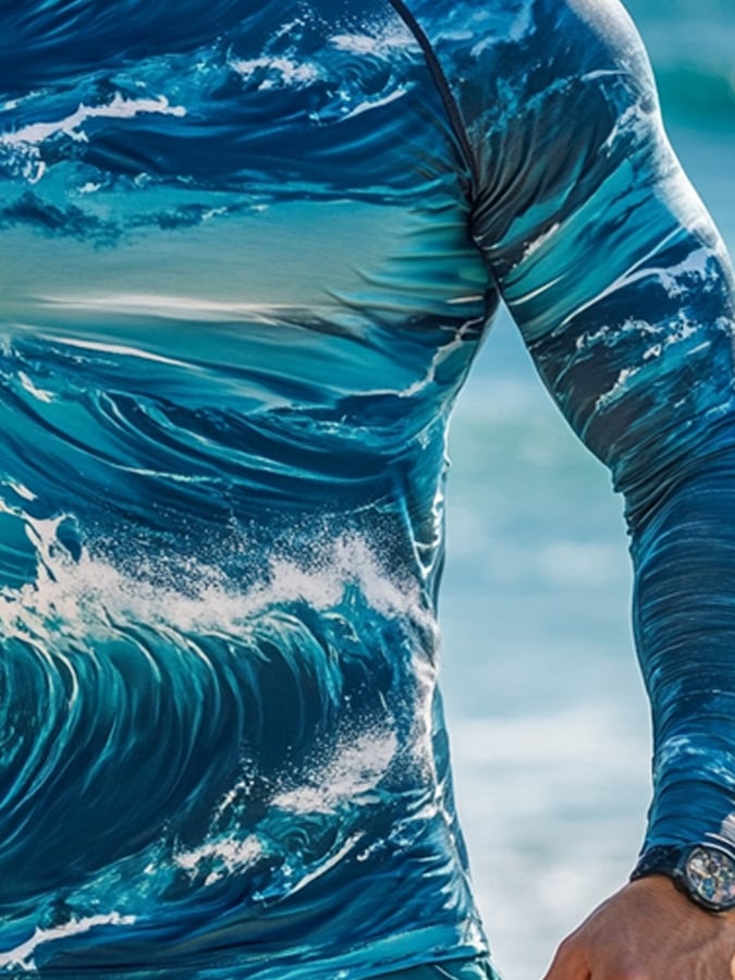 Men's Outdoor Sun Protection Breathable Cool Hooded Sun Protection Long Sleeve Top