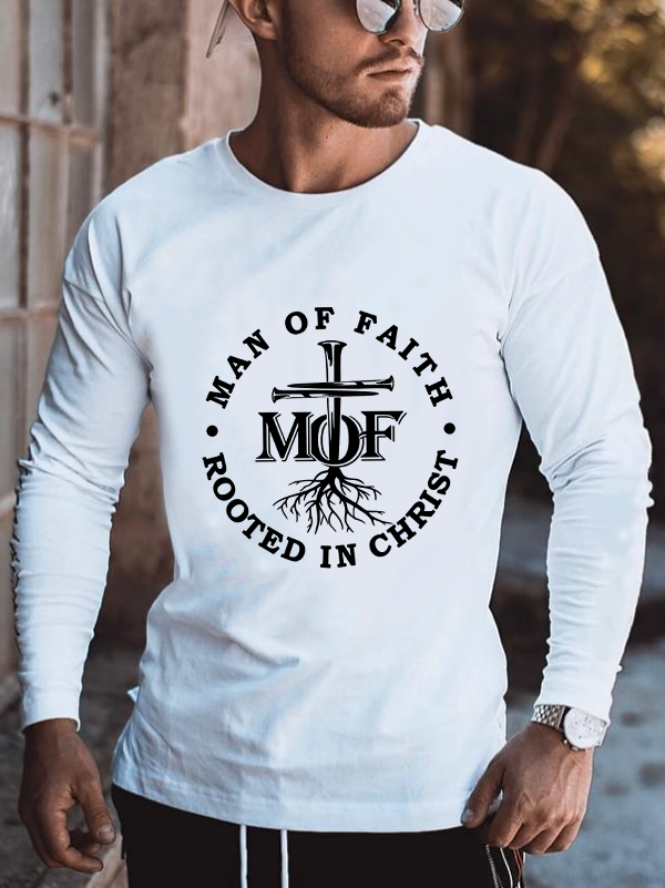 Man of Faith Rooted in Christ Long Sleeve T-Shirt