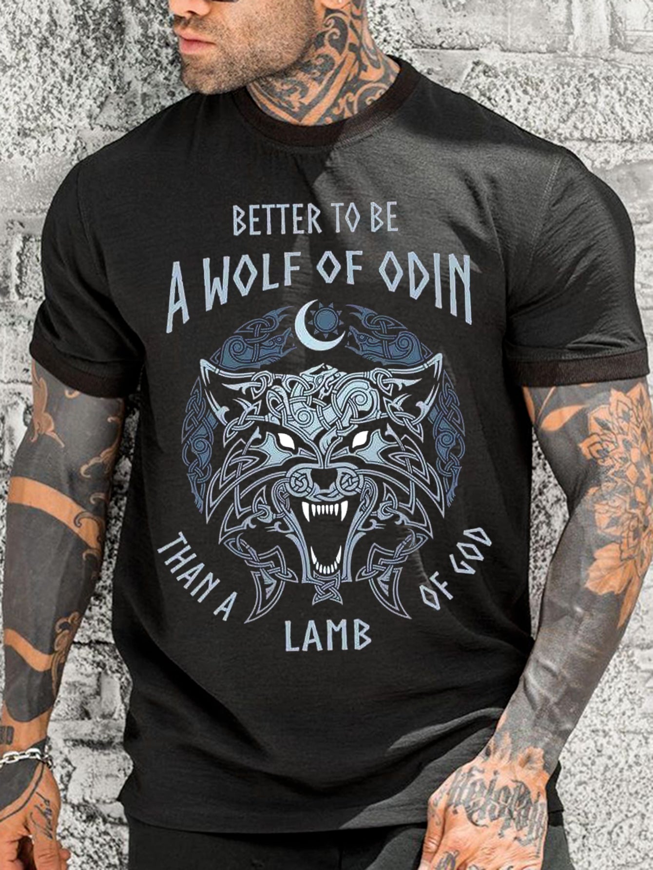 Men's Viking Print Casual T-Shirt