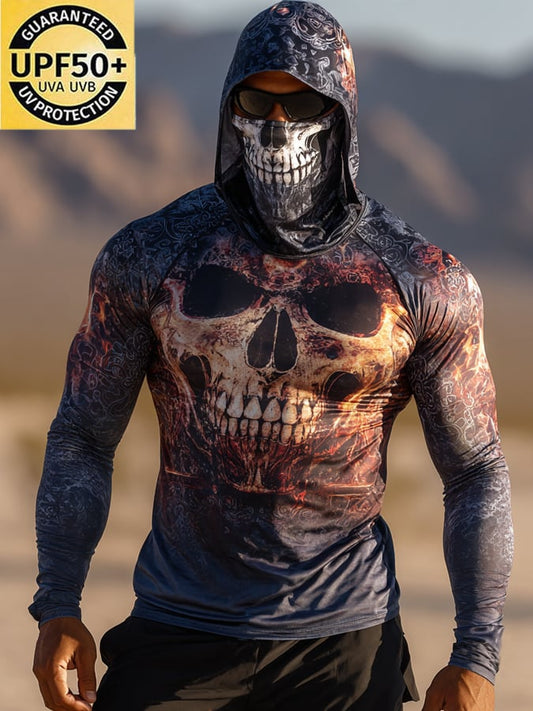 Men's Outdoor Sun Protection Breathable Cool Hooded Sun Protection Long Sleeve Top