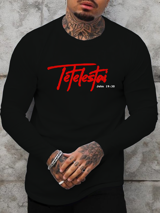 Tetelestai John 19:30 Christian Cotton Long Sleeve T-Shirt