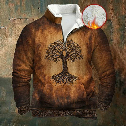 Celtic Norse Retro Sherpa Zip Neck Shirt