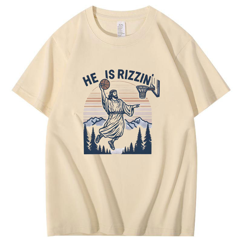 He Is Rizzin Funny Christian T-Shirt