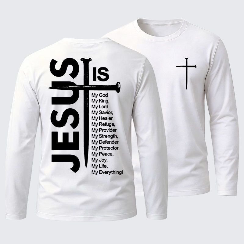 Jesus and The Cross Cotton Long Sleeve T-Shirt
