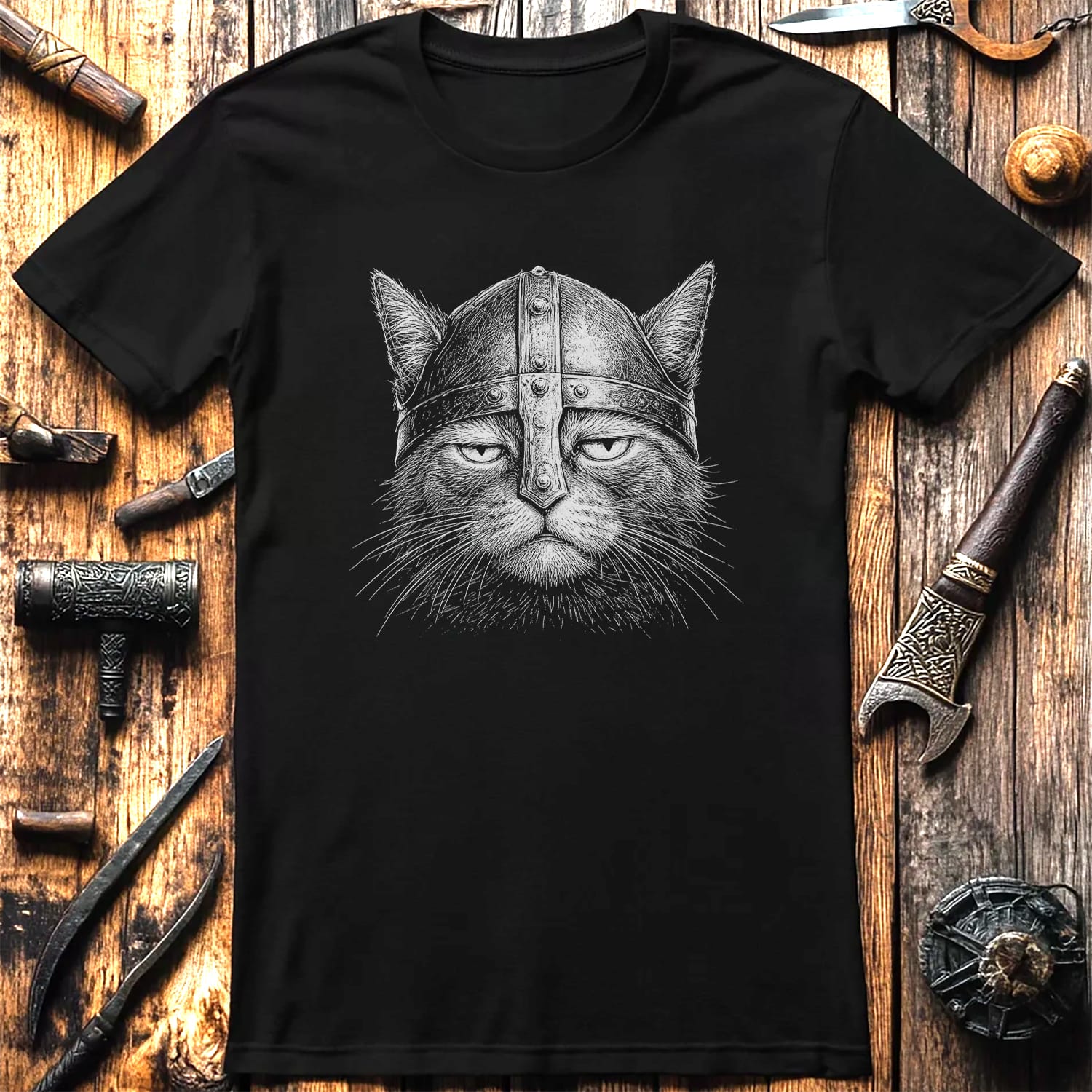 CAT-VIKING-HEAD-044 T-Shirt