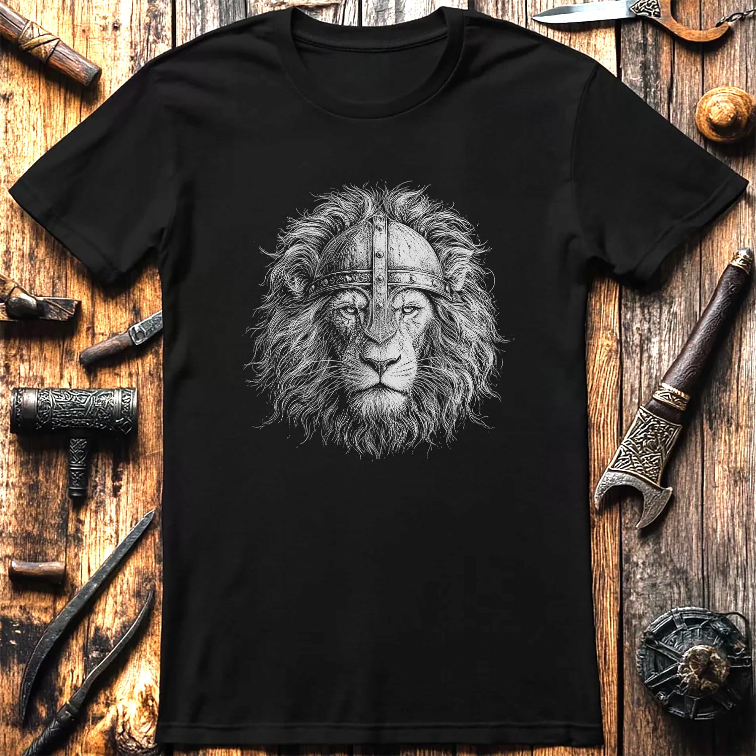 LION-VIKING-HEAD-044 T-Shirt US