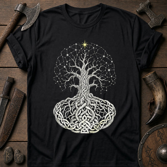 Yggdrasil Crown Of Stars Viking T-Shirt US