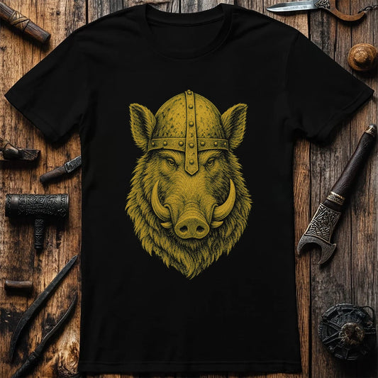 Boar In Iron Helm Viking T-Shirt EU