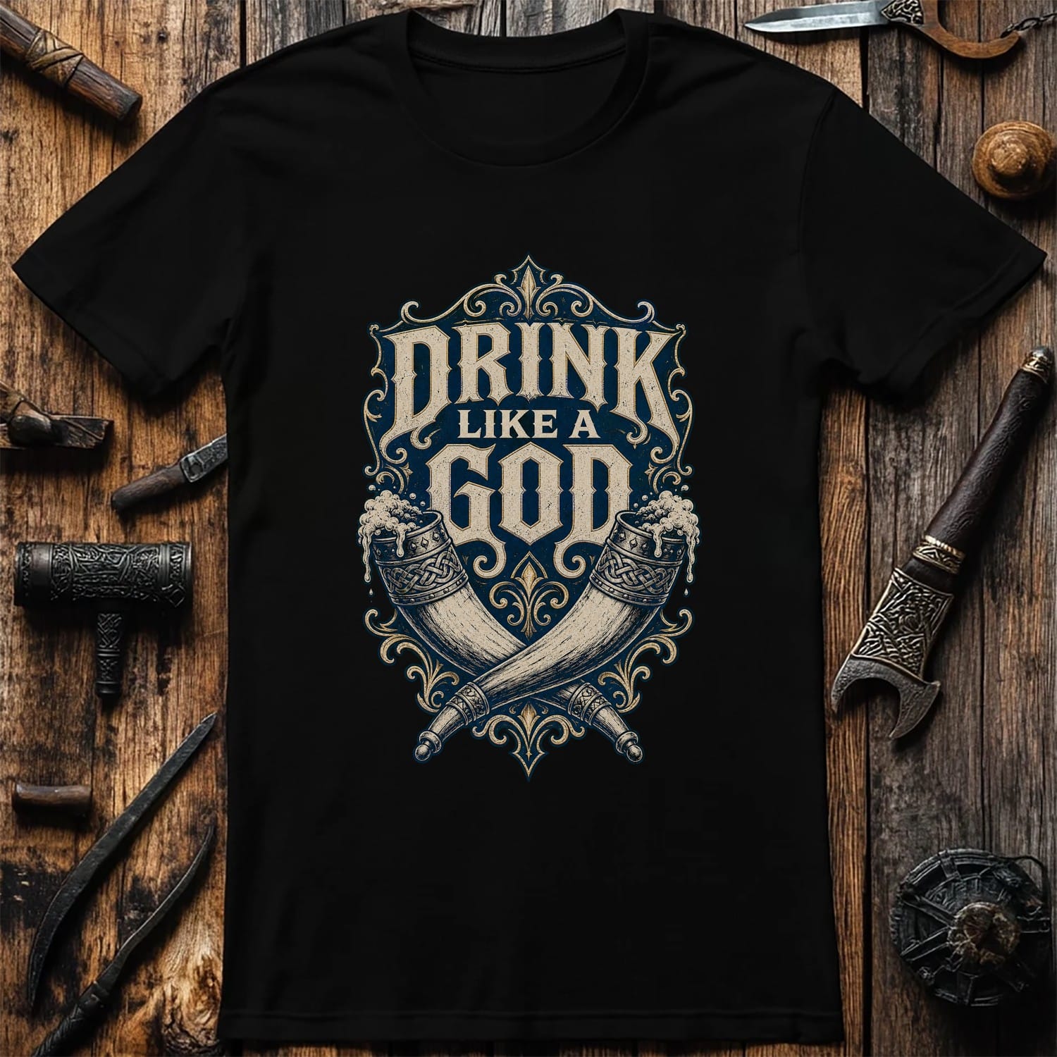 Drink Like A God Viking T-Shirt EU