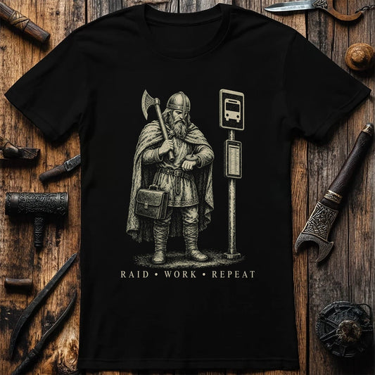 Raid · Work · Repeat Viking T-Shirt US