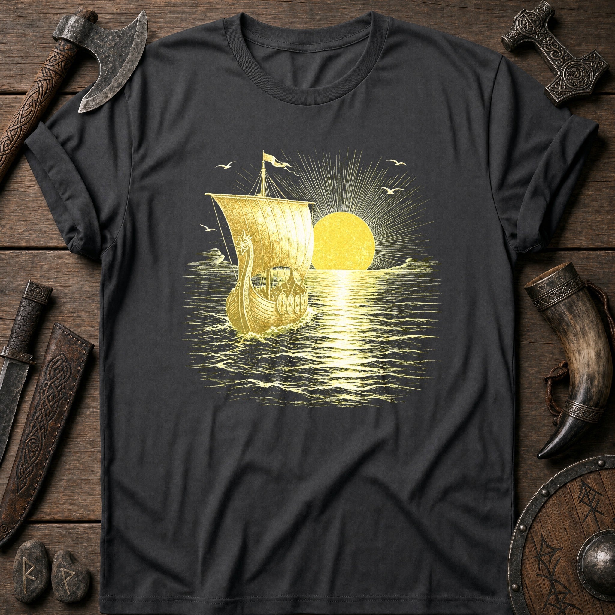 Midnight Sun Voyage Viking T-Shirt US