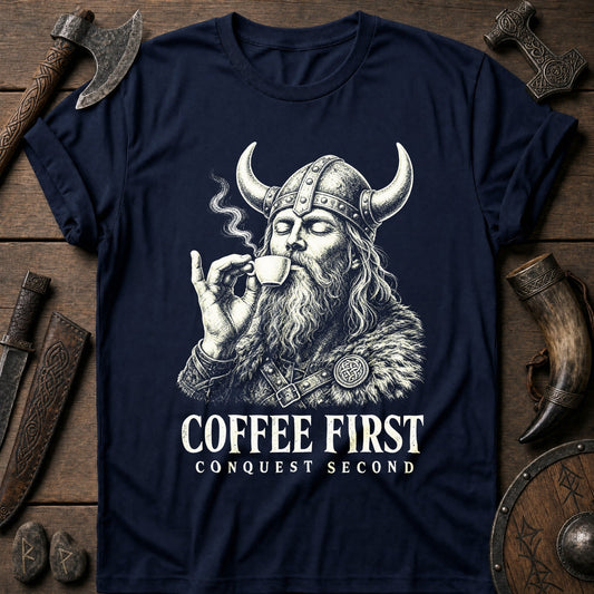 Coffee First Conquest Second Viking T-Shirt US