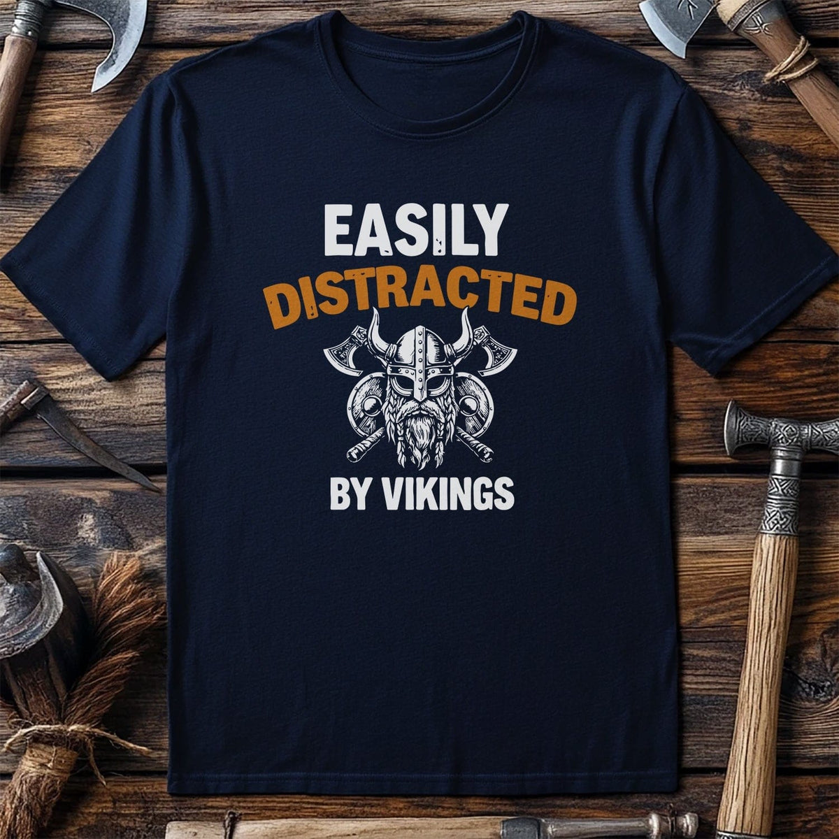 DISTRACED BY VIKINGS 026 T Shirt US