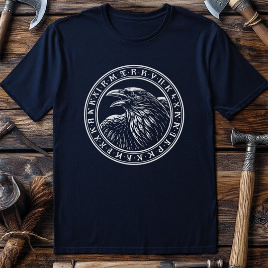RAVEN WITH RUNES CIRCLE 028 T Shirt US