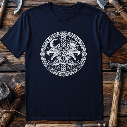 SKOLL & HATI Twin Wolves 028 T Shirt US