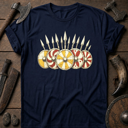 Shield Wall Pattern Band Viking T-Shirt US