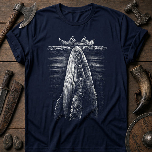 Whale Beneath The Rowboat Viking T-Shirt US