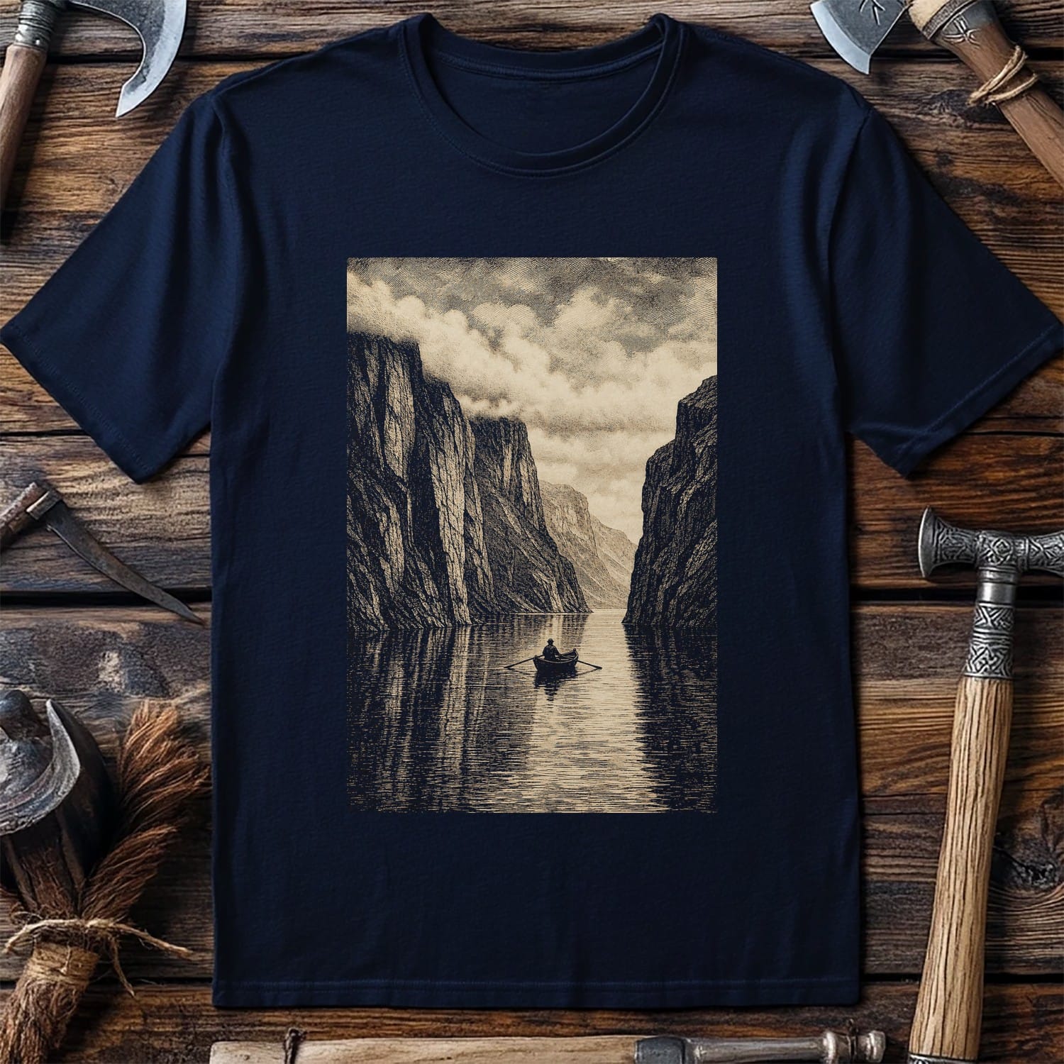 Fjord Cliffs Viking T-Shirt US