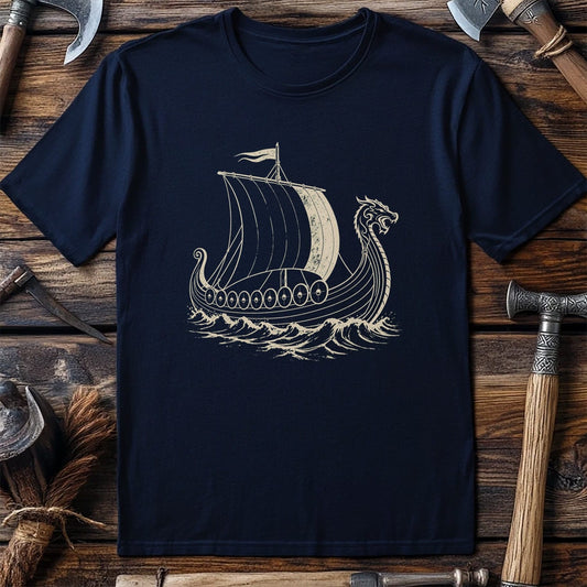 Longship Negative Space Viking T-Shirt US