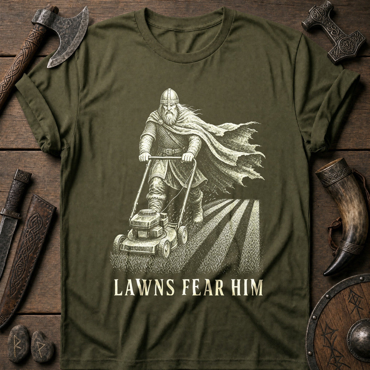 Lawns Fear Him Viking T-Shirt US