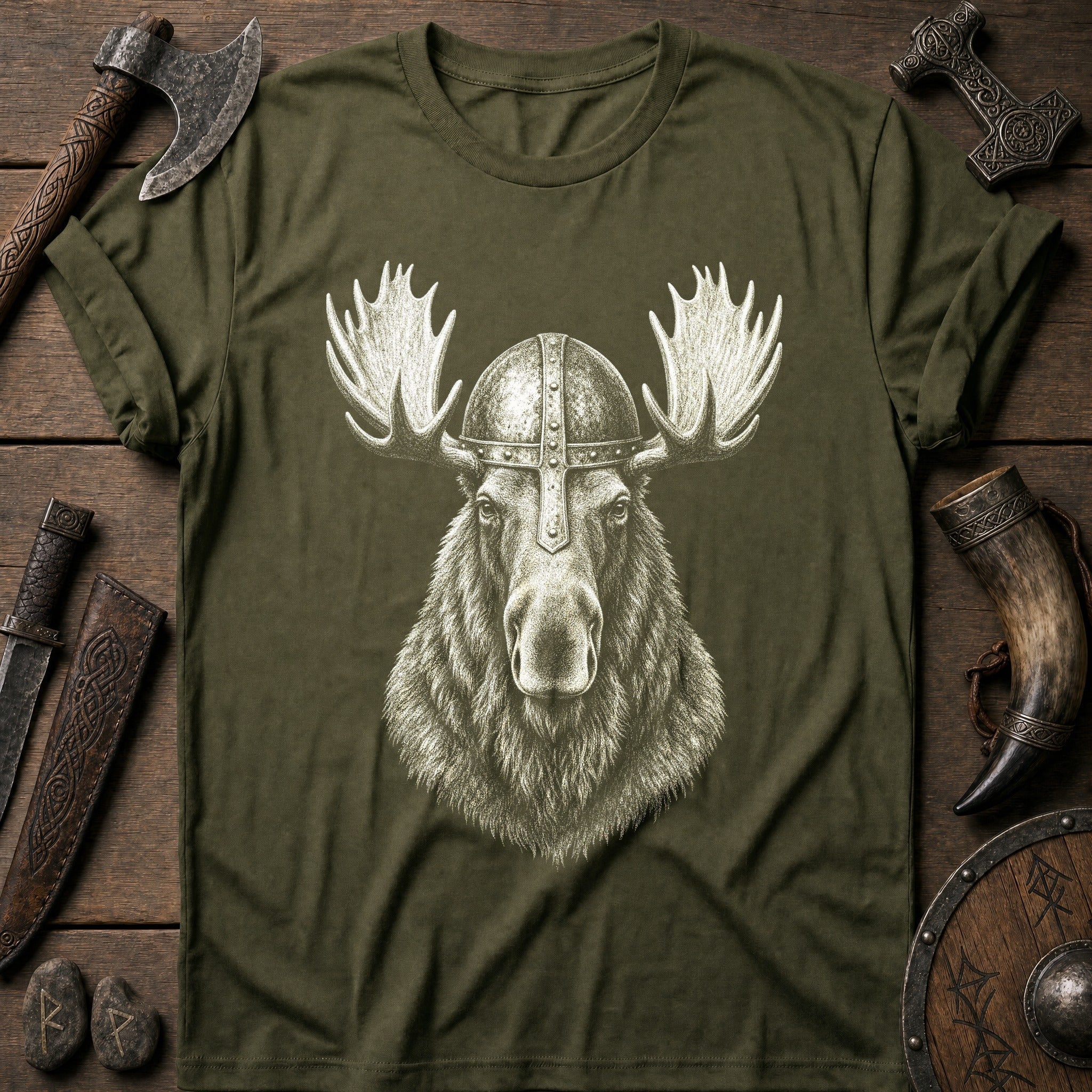 Moose Jarl Iron Helm Viking T-Shirt US