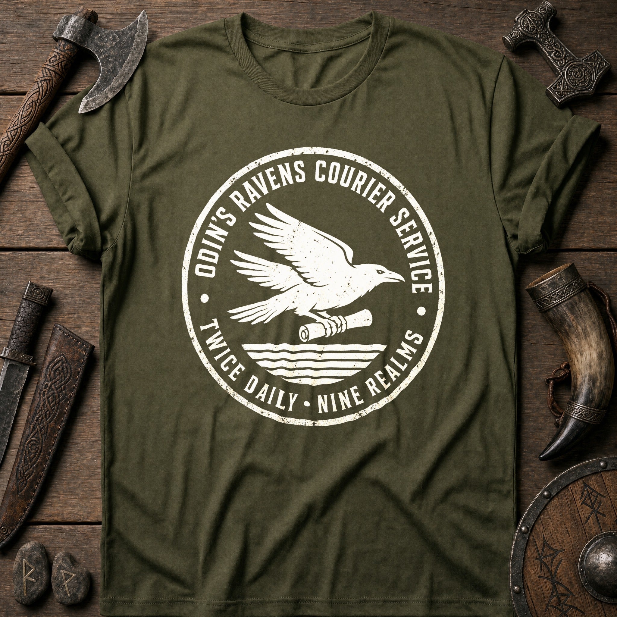 Odin's Ravens Courier Viking T-Shirt US