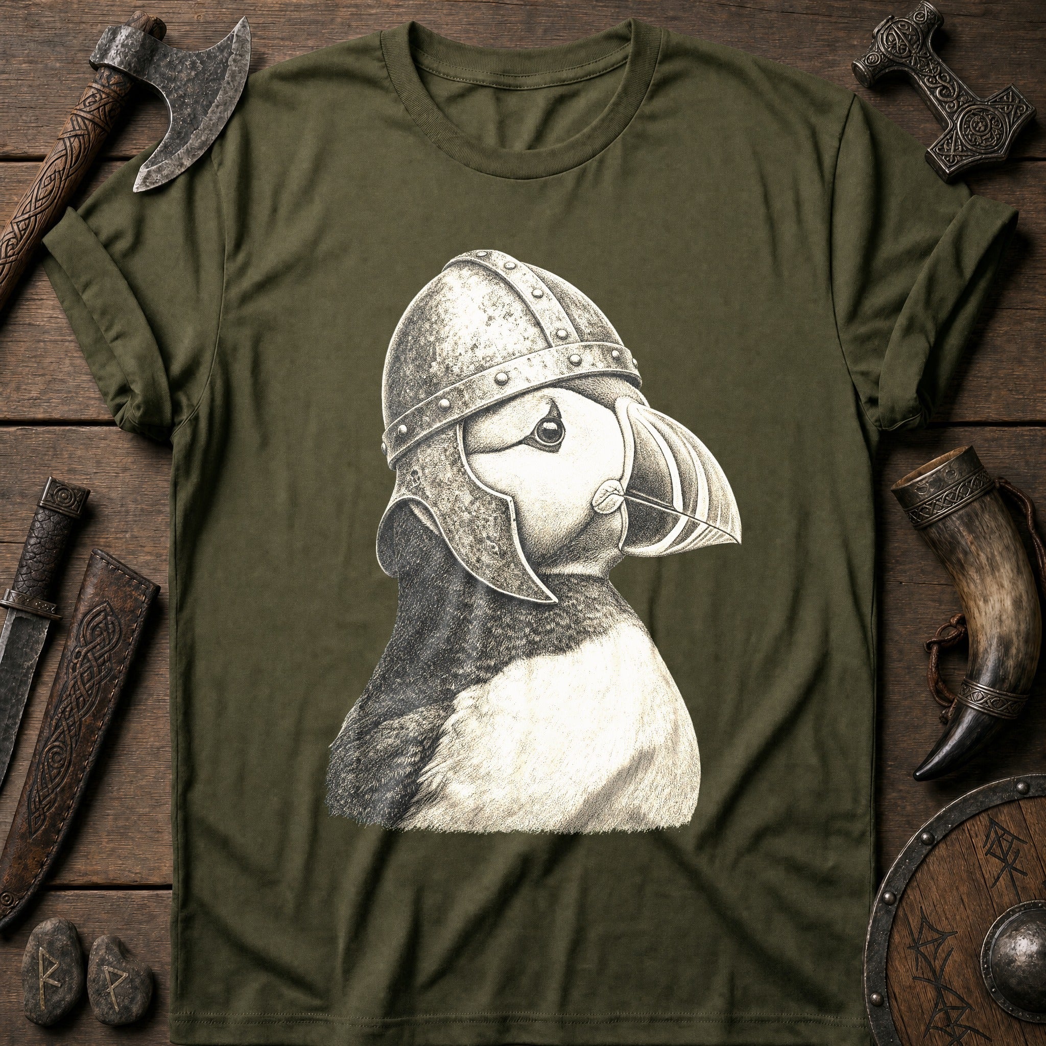 Puffin Raider Helm Viking T-Shirt US