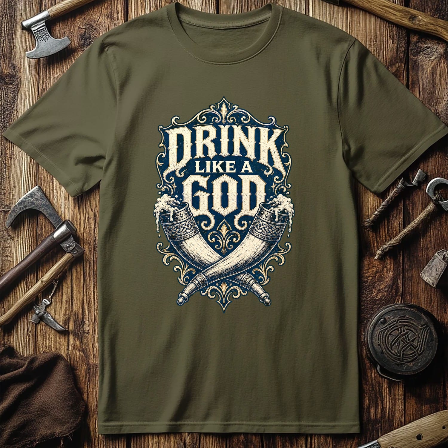 Drink Like A God Viking T-Shirt EU