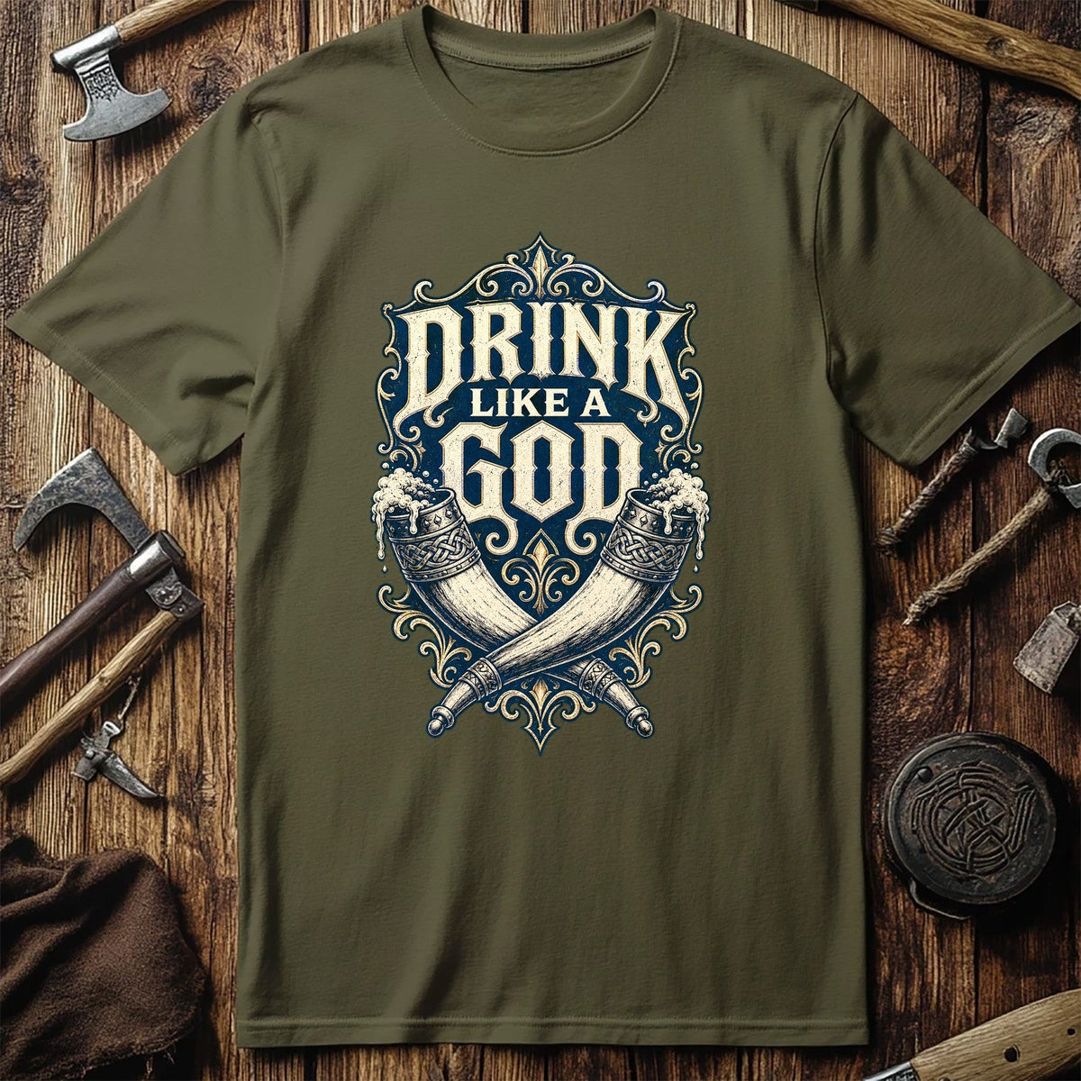 Drink Like A God Viking T-Shirt US