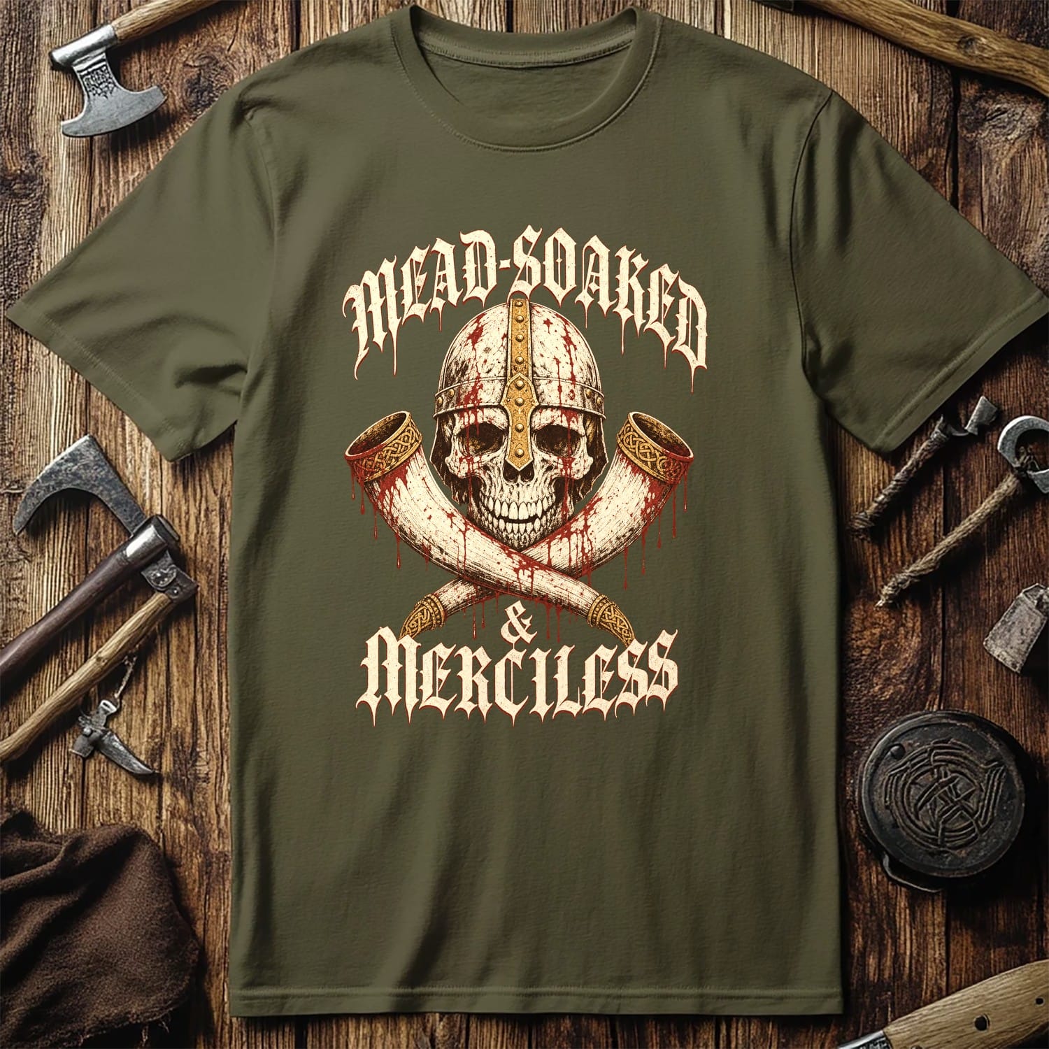 Mead-Soaked & Merciless Viking T-Shirt EU