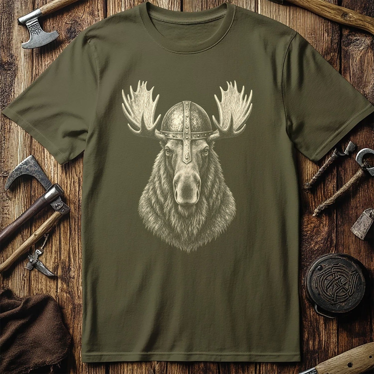 Moose Jarl Iron Helm Viking T-Shirt US