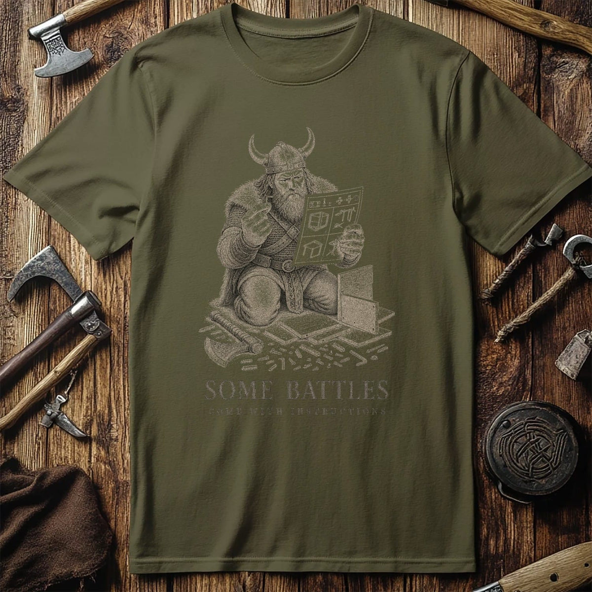 Some Battles Come With Instructions Viking T-Shirt EU