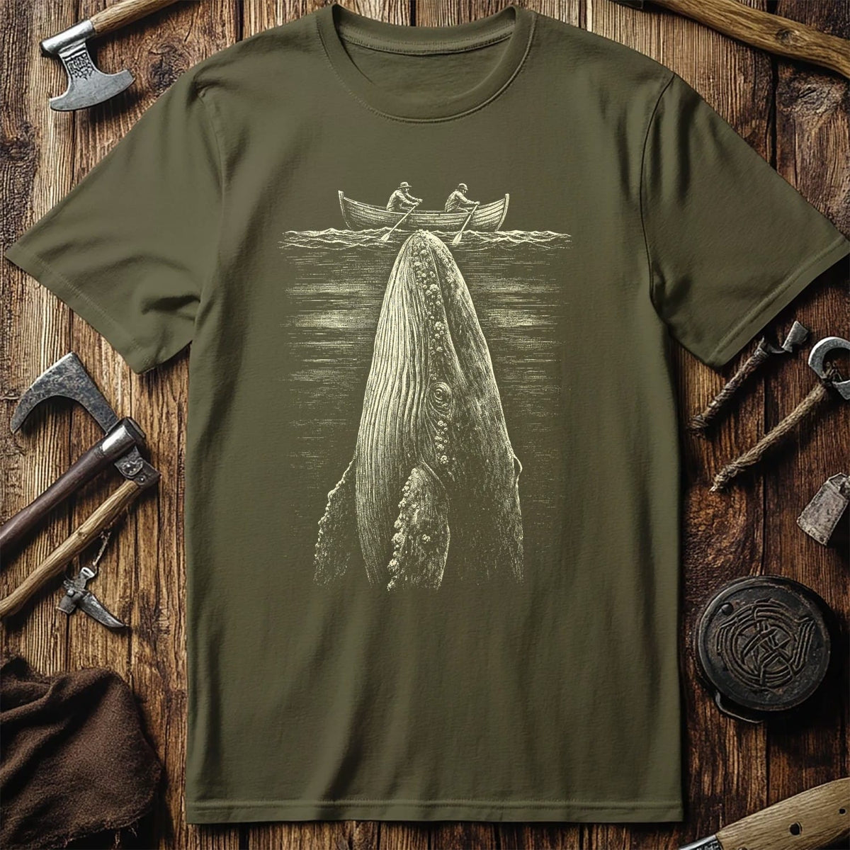 Whale Beneath The Rowboat Viking T-Shirt EU