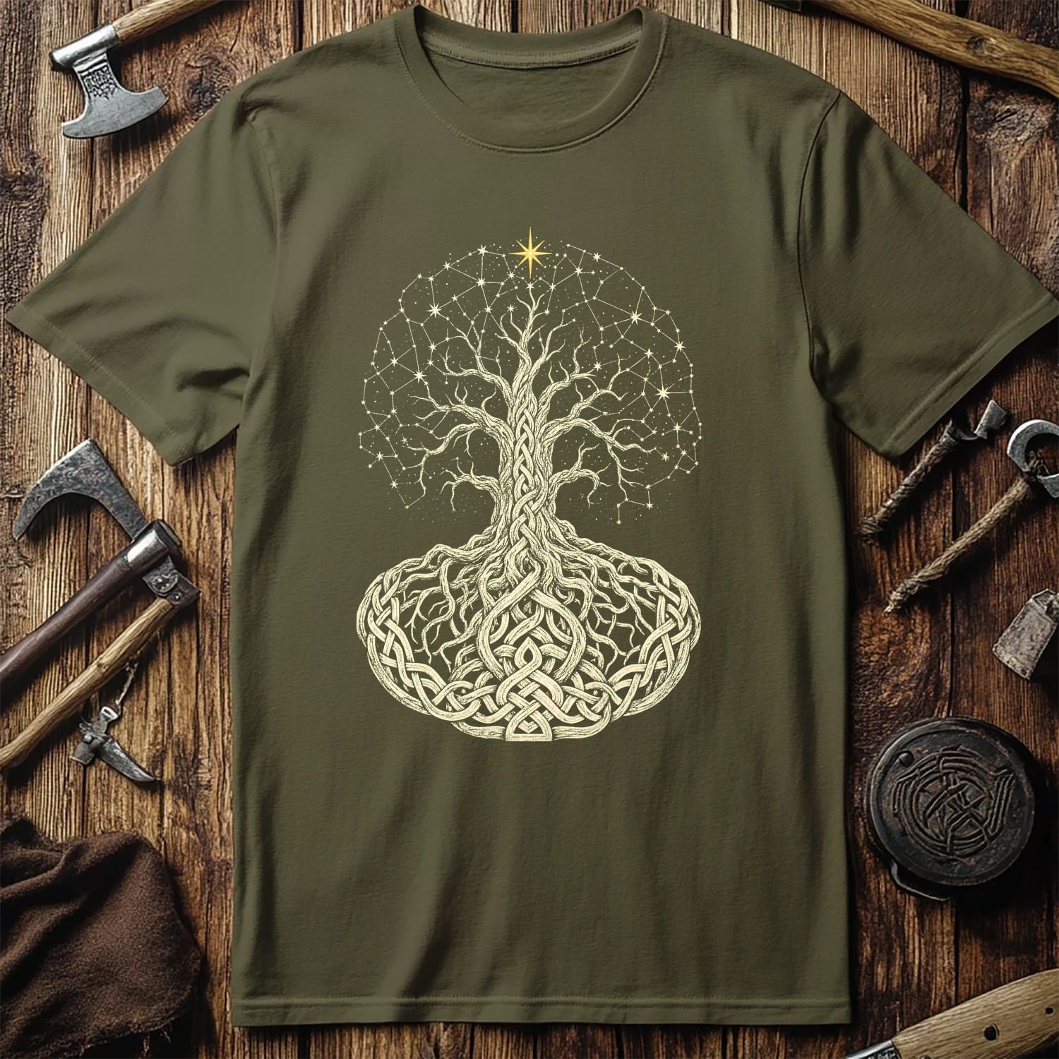 Yggdrasil Crown Of Stars Viking T-Shirt EU