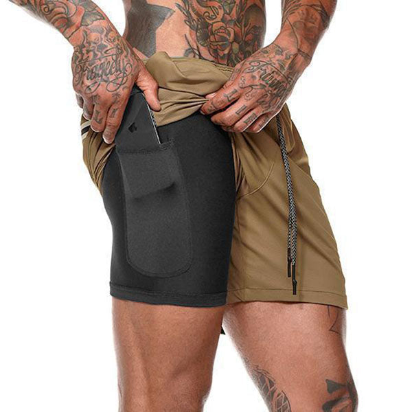 Men's Double Layer Sports Beach Shorts