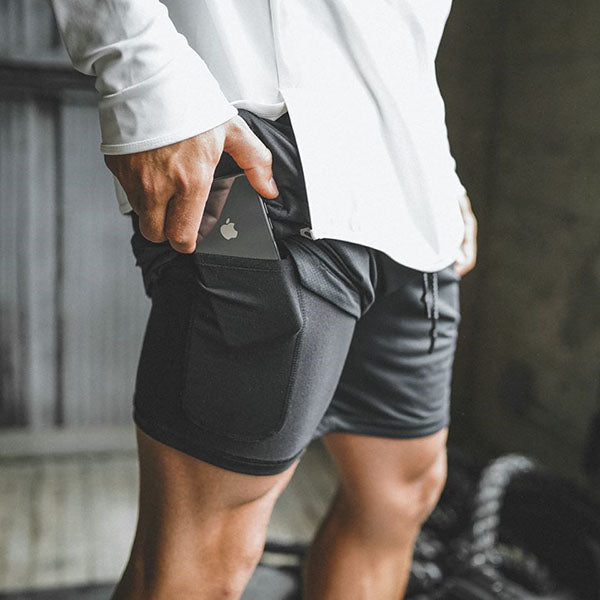 Men's Double Layer Sports Beach Shorts