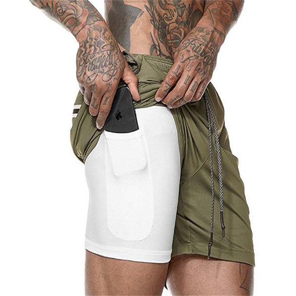 Men's Double Layer Sports Beach Shorts