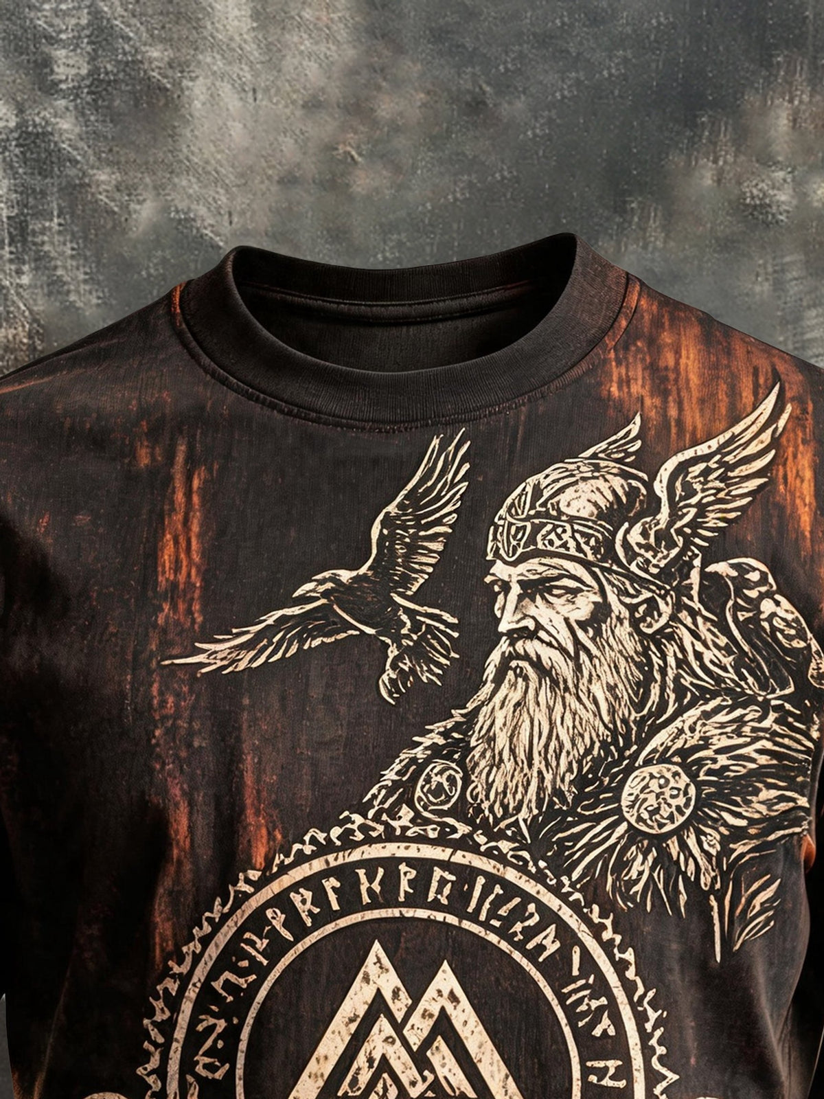 Men's Vintage Viking-Print T-Shirt