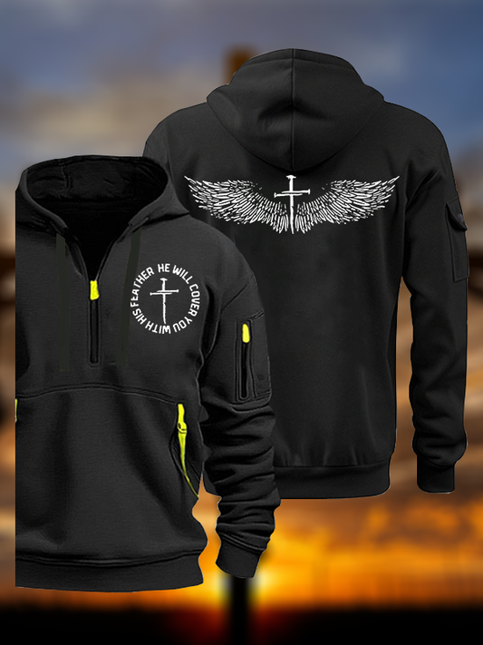 He Will Cover You With His Feather Jesus God Christian Zipper Hoodies