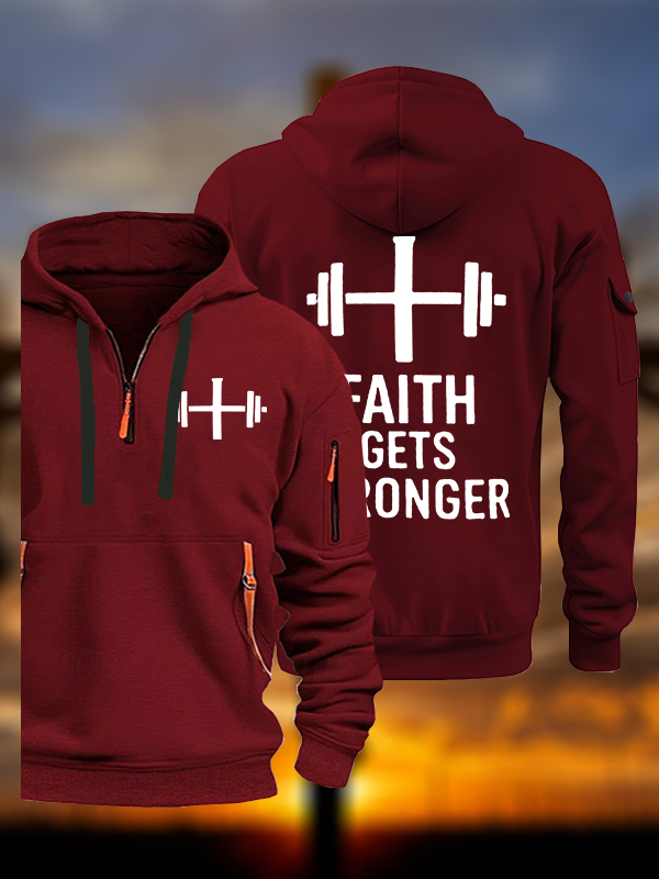 Faith Gets Stronger Jesus God Christian Zipper Hoodies