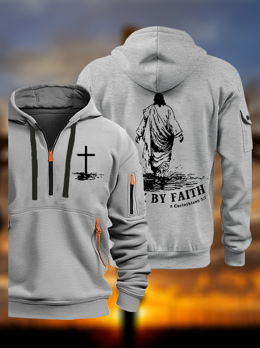 Walk by Faith Jesus God Christian Zipper Hoodies