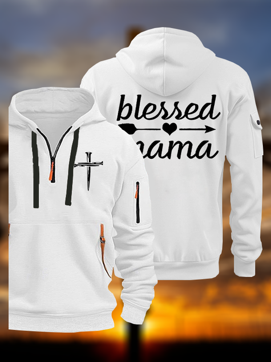 Blessed Mama Jesus God Christian Zipper Hoodies