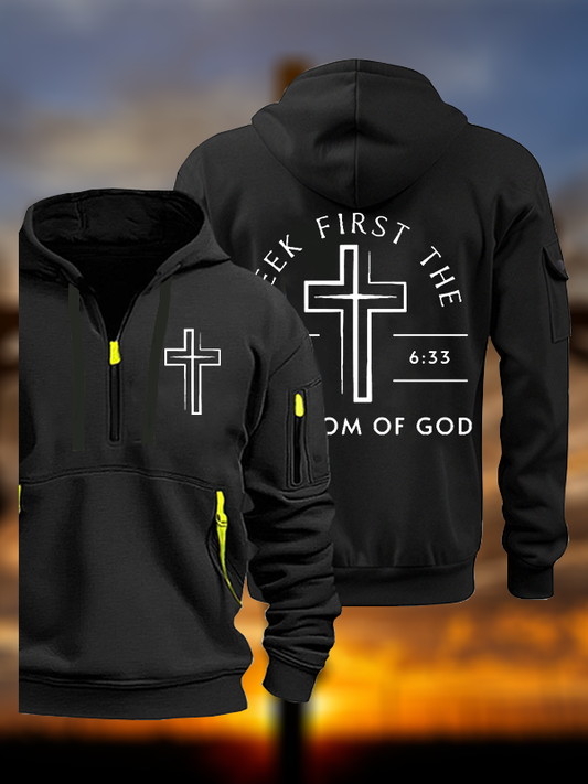 Seek First The Kingdom Of God Jesus God Christian Zipper Hoodies