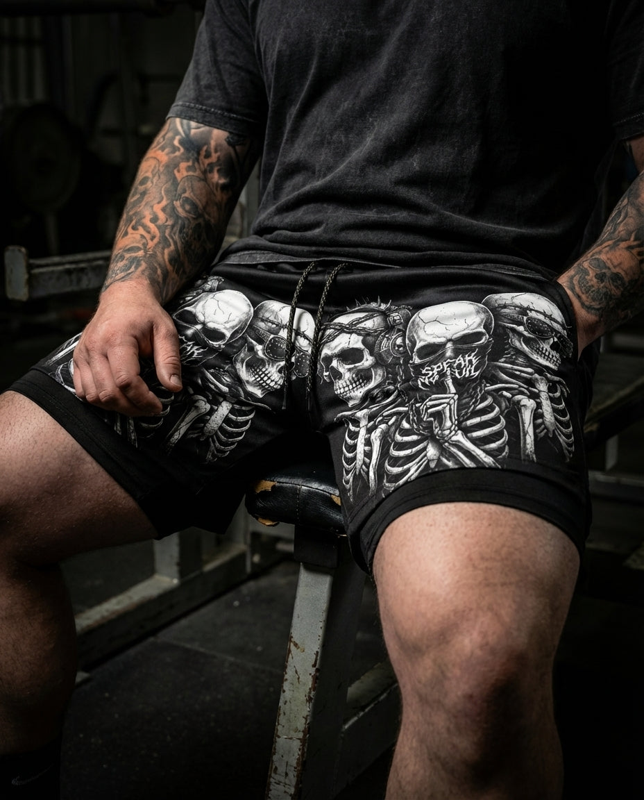 See No Evil, Hear No Evil, Speak No Evil Performance Shorts Breathable 11511
