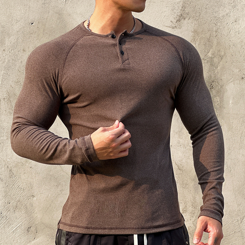 Men's Henley Long Sleeved Shirt